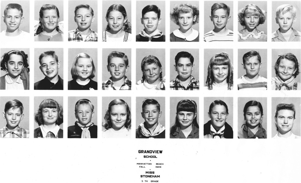 Miss Stoneham's Grandview 5th Grade Class, Fall, 1949, from Ernie Wood